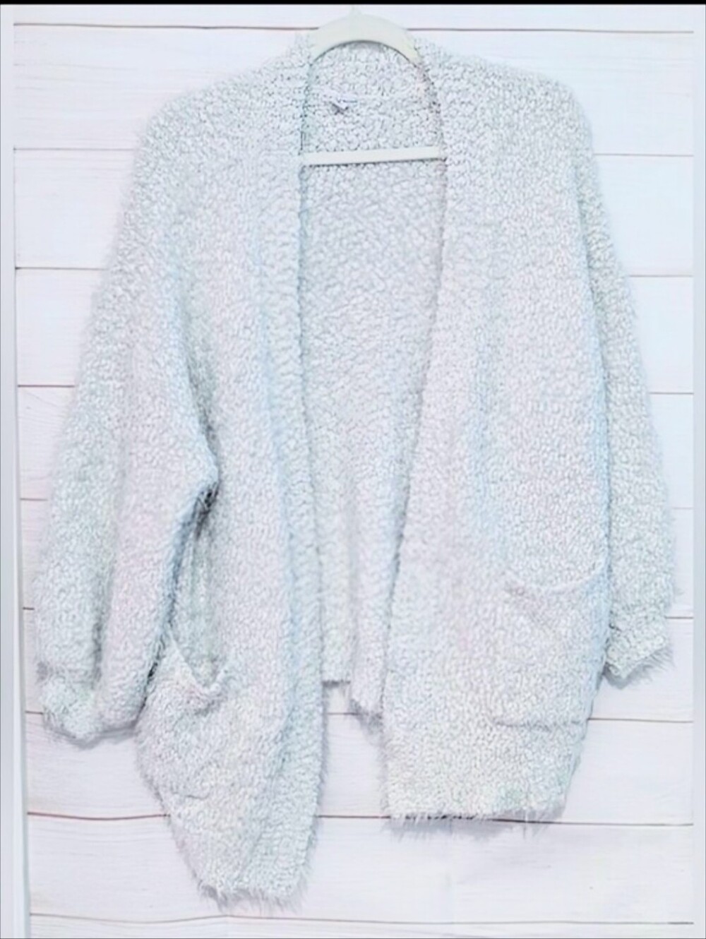 Melrose and Market Soft Plush Open-Front Cardigan in Light 🩶 Gray 🩶 Size XXL